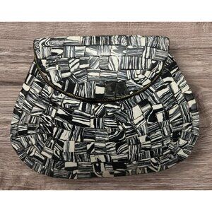 Ramla Handmade Moroccan Mosaic Stone Tile Crossbody Purse Black/White Chain Stra